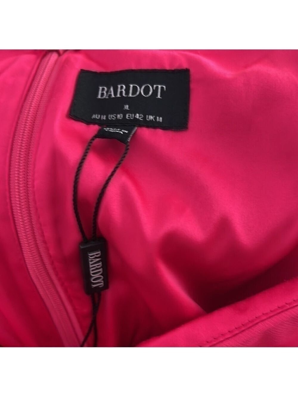 Bardot Luna Cut Out Midi in Pink Punch Dress Size 10 NWT - Picture 7 of 7